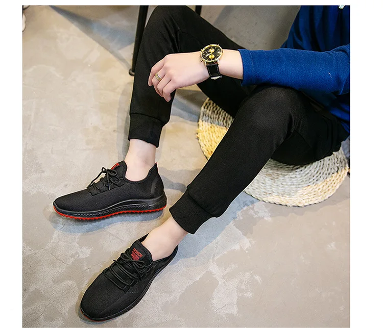 Summer 19 New Style Korean-style Trend Old Beijing Cloth Shoes Men's Sports Casual Breathable Fly Woven MEN'S SHOES Manufacturer