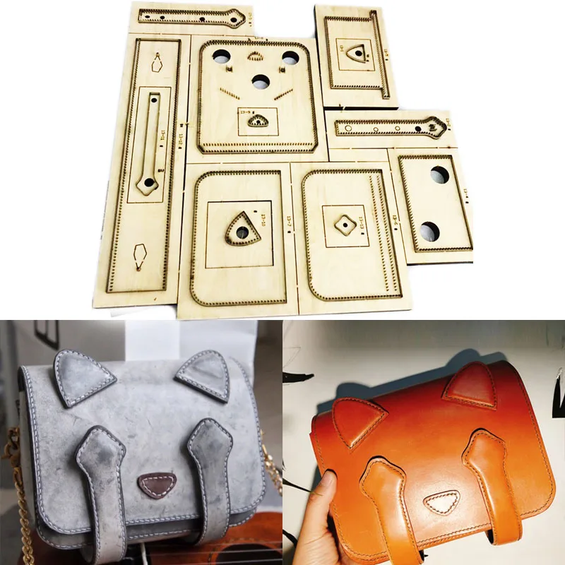 

Японское стальное лезвие, штампованный стальной дырокол, форма для резки кошачьих сумок на плечо, деревянные штампы для резака кожи, ремесла для кожи