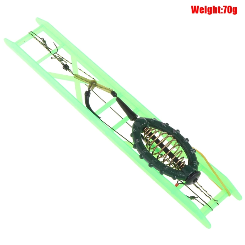

Fishing Feeder Double Hooks Lead With Line Bait Lure Swivel Tackle 40g50g60g70g R58B