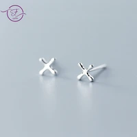 sterling silver 925 stud earrings fashion cross smooth ear jewelry women korean simple small fresh trend earrings