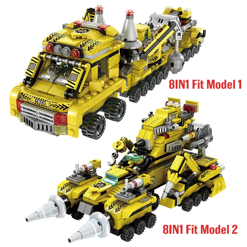 

City Creator Technical Engineering Truck Building Blocks Excavator Crane Car Construct Figures Bricks Toys For Children Boy