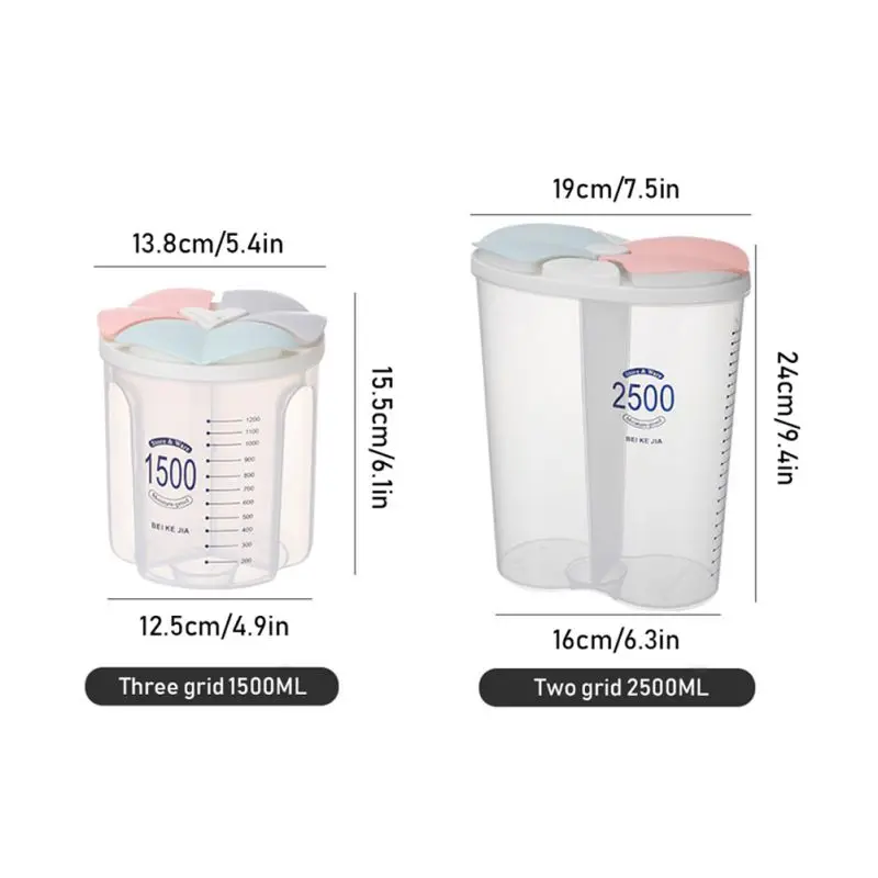 

Cereal Storage Container Kitchen Storage Box Food Storage Box With Lids And Compartments For Grain Sugar Flour Rice Nuts Snacks