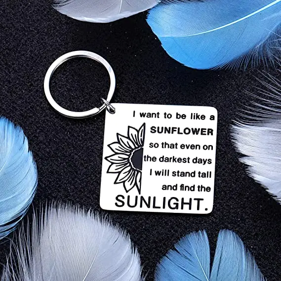 Брелок с подсолнухом для женщин и мужчин Вдохновляющие аксессуары ключей