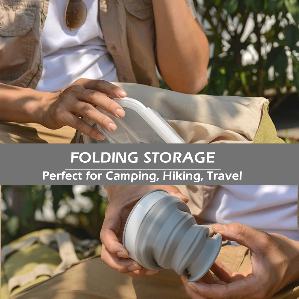 Складная Силиконовая коробка для завтрака наборы чашек портативная силиконовая