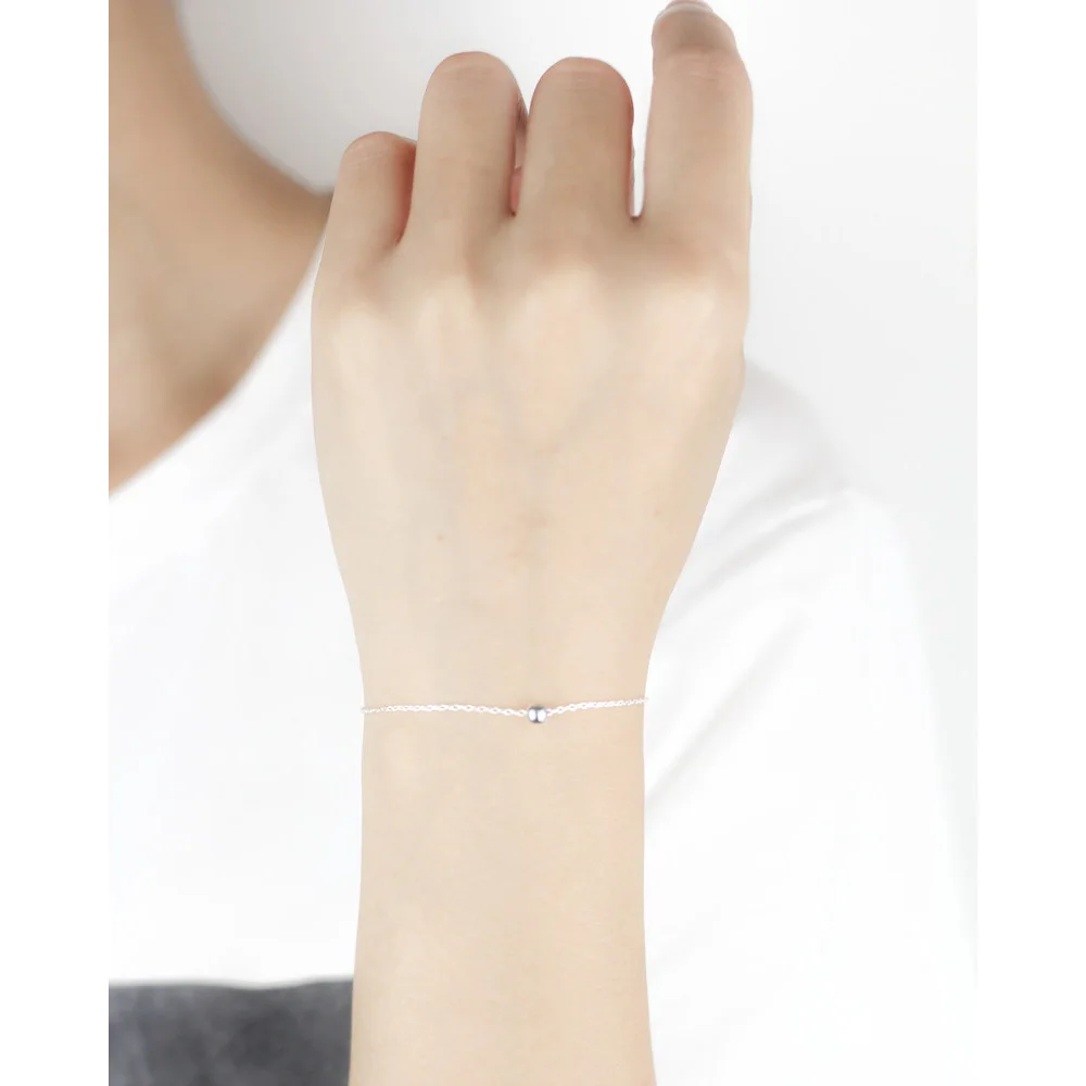 Trusta 925 пробы серебряные Модные женские ювелирные изделия Круглый браслет из бисера 16 см для подарка девушки леди DS322