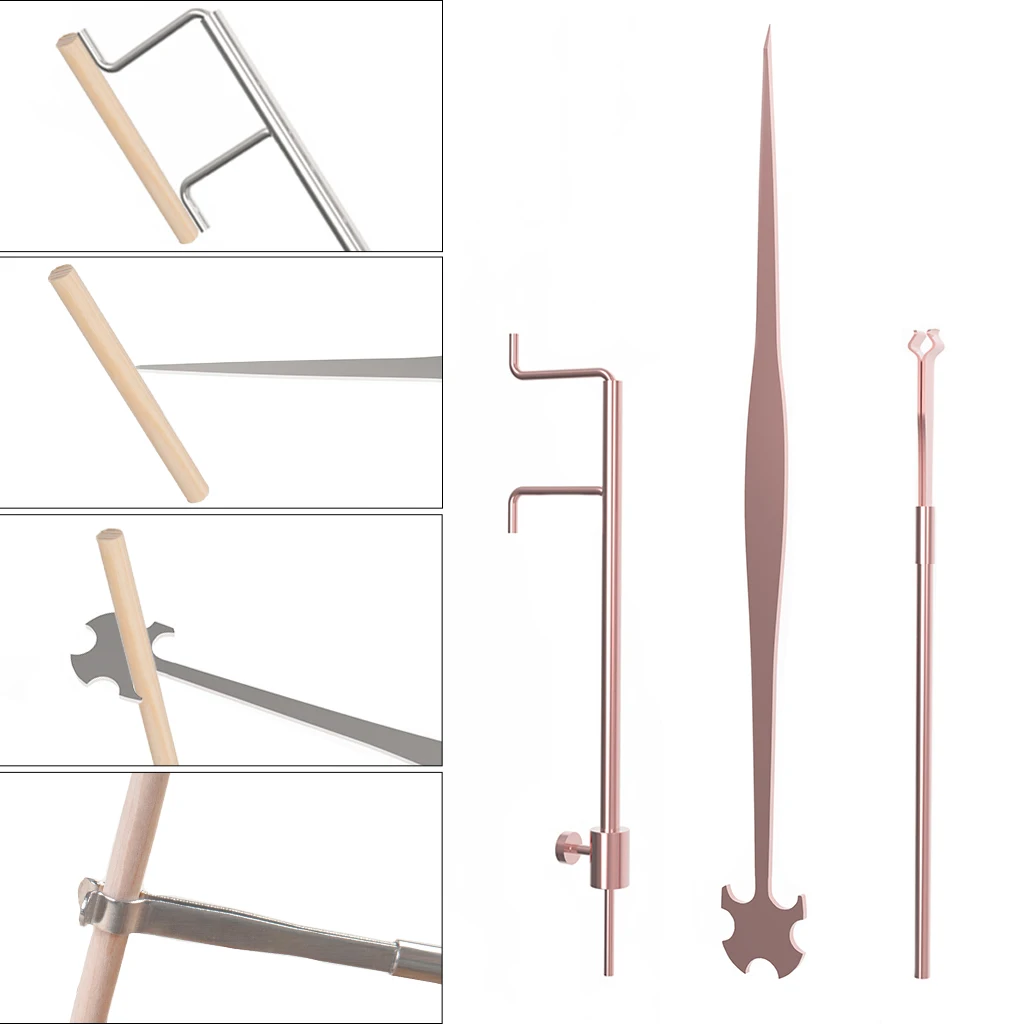 NAOMI 3pcs/1set Cello Sound Post Tools Soundpost Setters/Retrievers/Gauges Stainless Steel Material For Cello DIY Luthier Tool