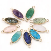 natural stone lapis lazuli pendants gold plated labradorite quartzs connectors for jewelry making necklace bracelet accessories