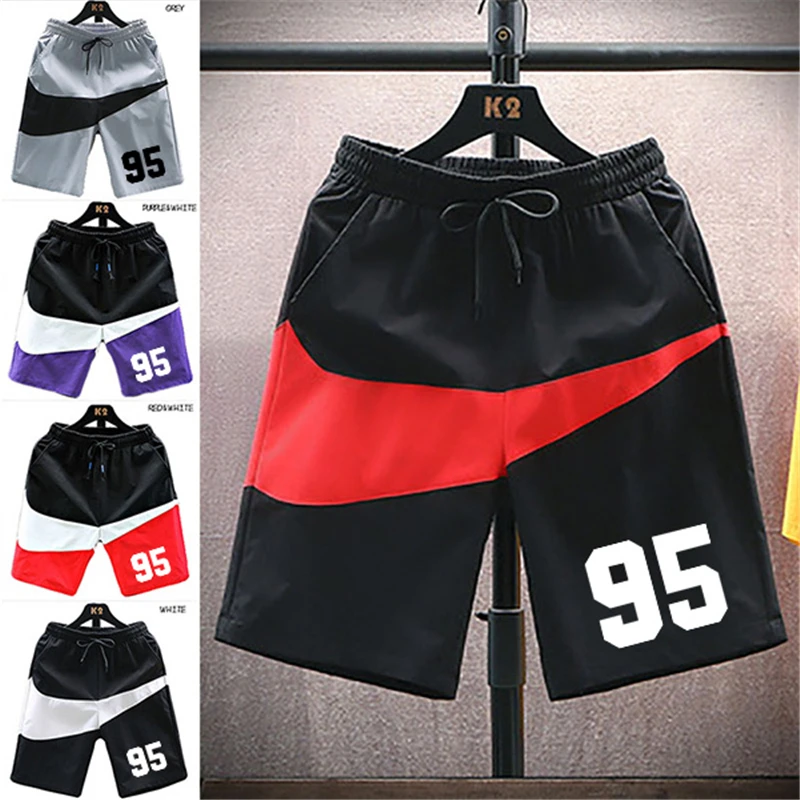 New Fashion Summer Mens Casual Short Pants Loose Polyester Gyms Dry Quickly Fitness Shorts M-4XL Pantalones Cortos De Hombre