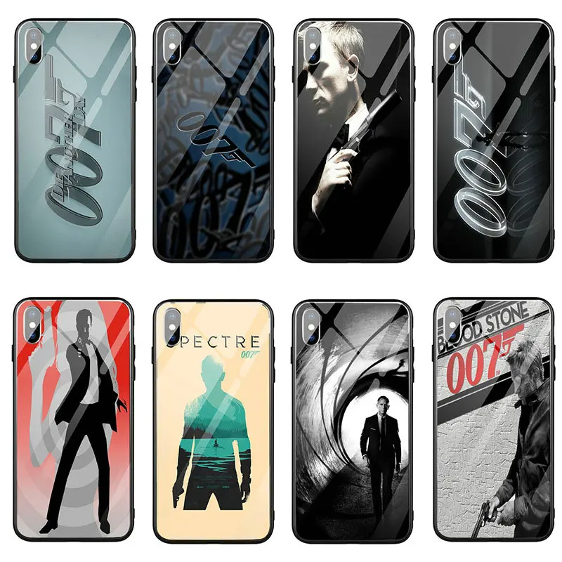 Джеймс Бонд 007 закаленное стекло чехол для телефона с принтом &quotдля iPhone 8 7 6 5 5S SE