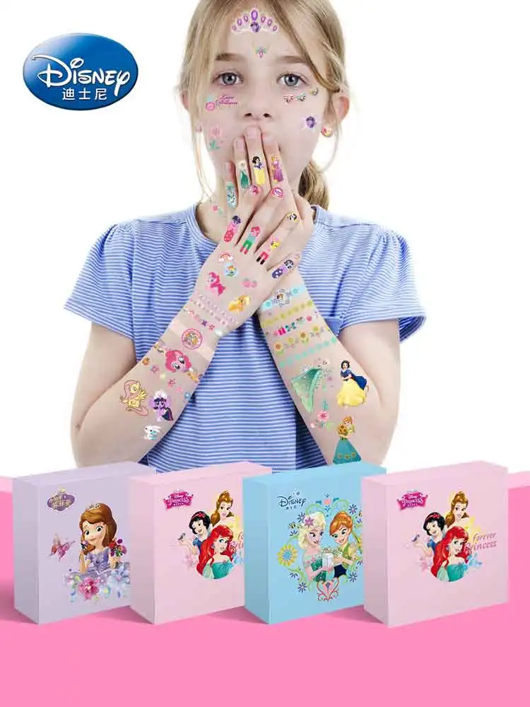 

Hot Disney Princess Frozen Tattoo Sticker Children Cartoon Sticker Creative Fashion Waterproof Sticker Toys for children Gifs