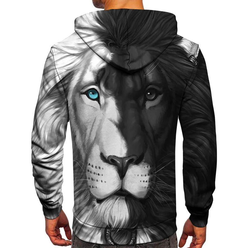 

2021 Autumn New Ferocious Tiger Lion Hoodies Male Female Home Outdoor Sweatshirt Lovers Streetwear 3D Fashion Plus Size Tops 6X