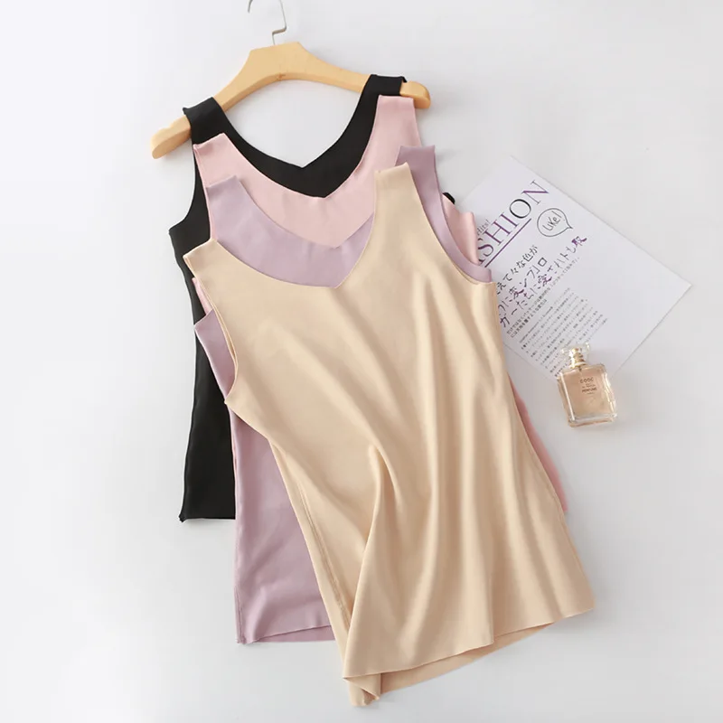 

Women One-piece Keep Warm Camisoles Seamless Breathable Tank Top Solid Color Elastic Crop Top Underwear New
