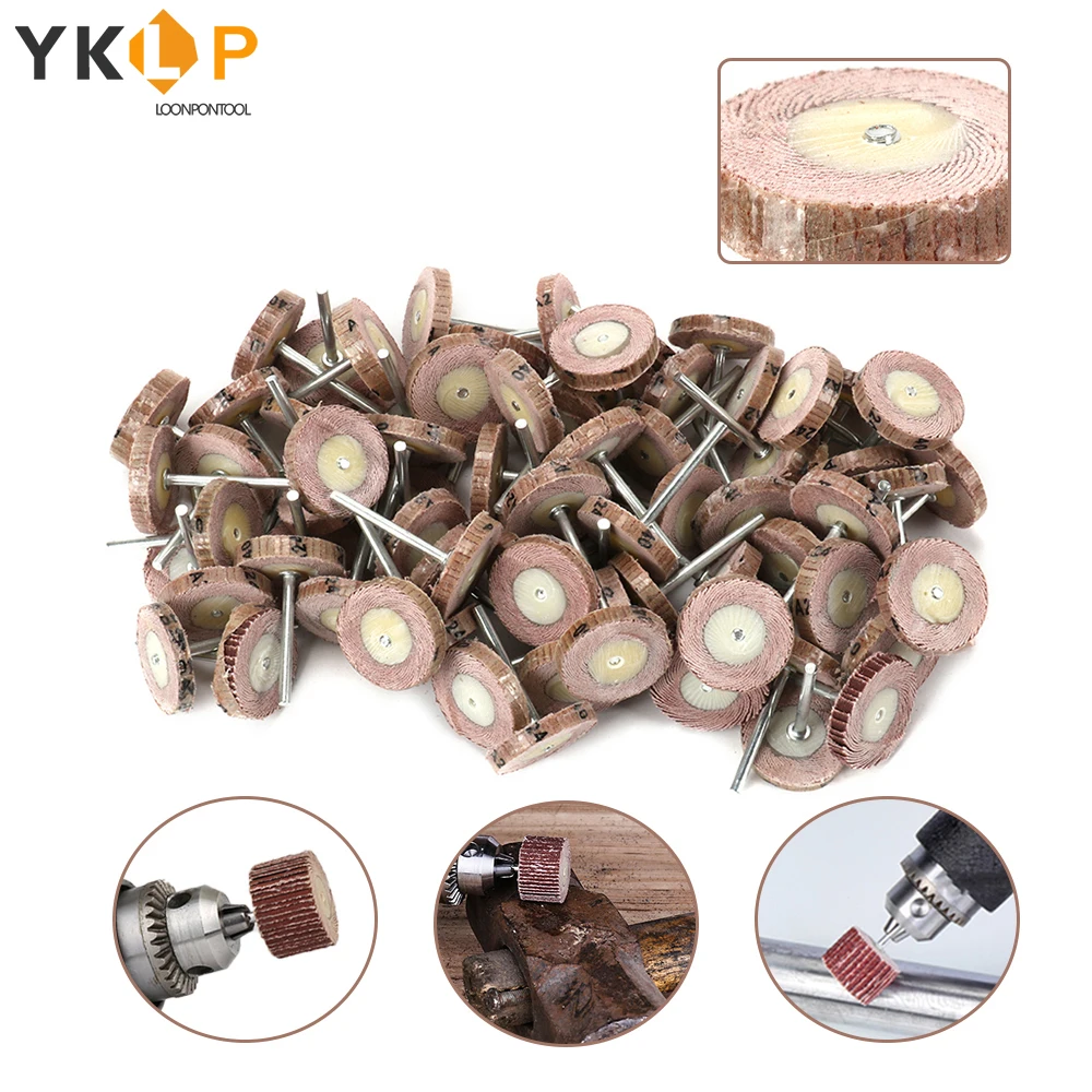 50 шт. 20 мм/25 мм наждачная бумага с откидной головкой колеса 1/8 &quotхвостовиком