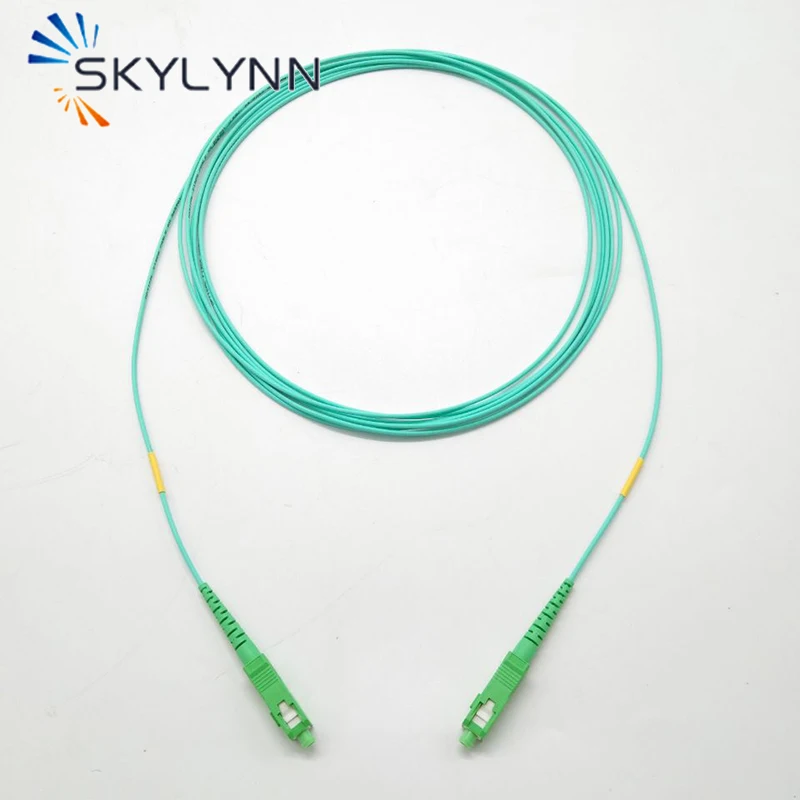 100PCS/Carton SC APC-SC APC SM G657A2 SX Core 1.6mm Diameter Fiber Optic Patch Cord 3.5 Meter With Blue Aqua LSZH Jacket