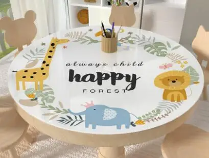 

Europe Soft glass Cartoon PVC plastic oilcloth tea table place mat placemat pad Cloth waterproof coaster Christmas wedding decor