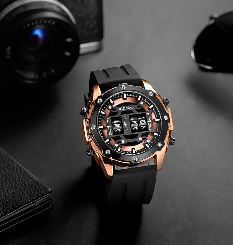 Мужские хронографы аналоговые кварцевые креативные часы с датой