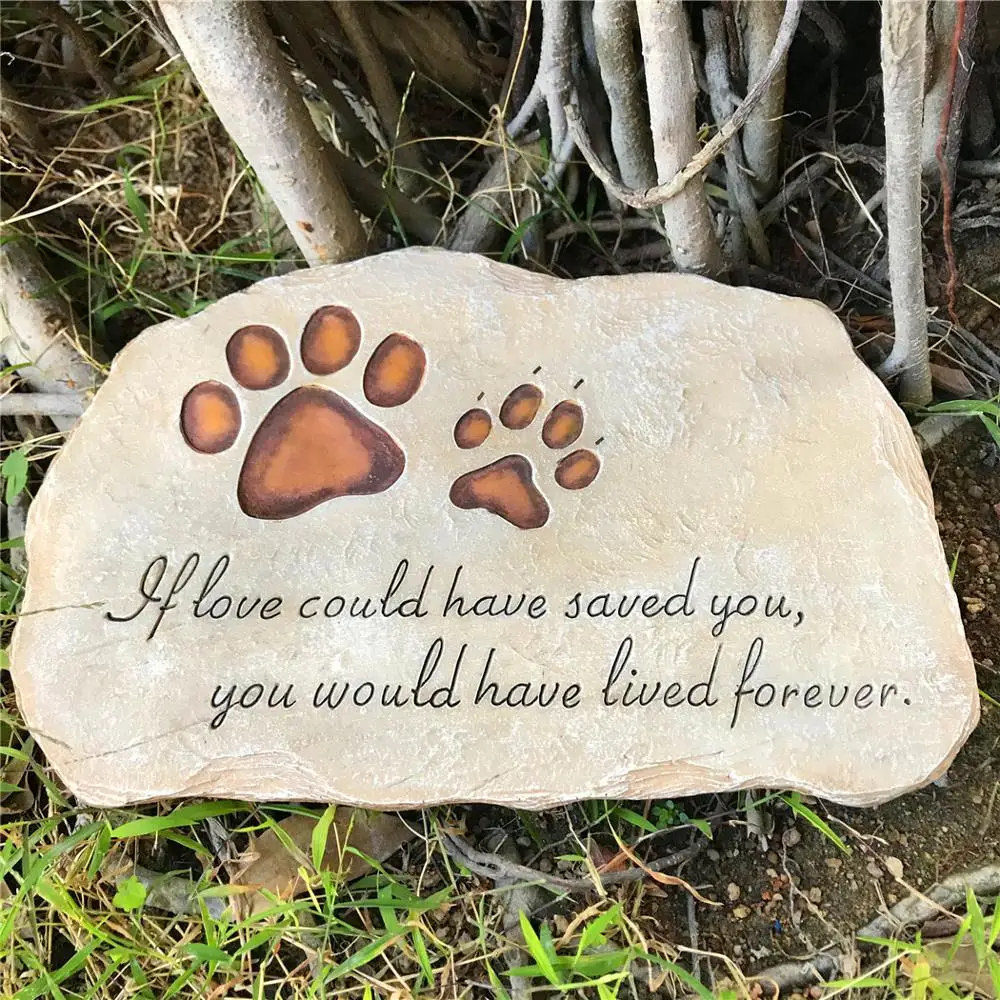Уличный памятный камень с принтом лап для собак или кошек садовый маркер заднего