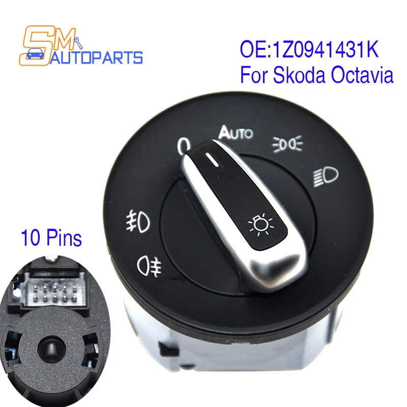 

High Quality Headlight Fog Light Power Auto Switch 1Z0941431K For Skoda Octavia 2004-2013 1Z0 941 431K