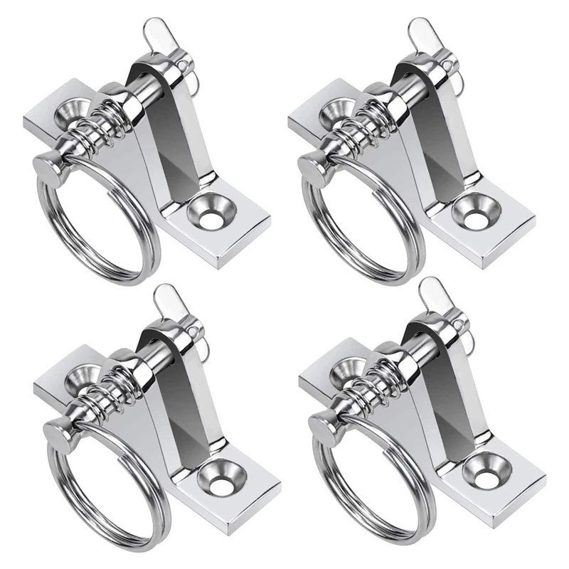 

4 Pack Marine Grade Nylon Bimini Top 90° Stainless Deck Hinge with Pin and Ring 316 Stainless Steel Deck Hinge Mount