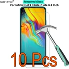10 шт.лот для Infinix Hot 9  Pro  Note 7 Lite 6,6 дюйма твердость 9H 2.5D ультратонкая закаленная Защитная пленка для экрана из закаленного стекла