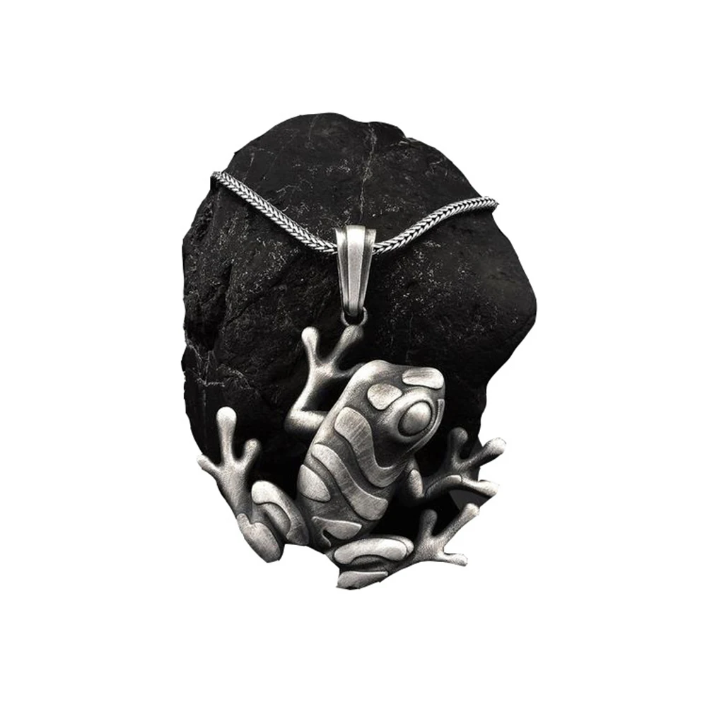 

Metal jungle frog pendant necklace men's hip hop jewelry punk chain necklace ins punk style jewelry men and women accessories