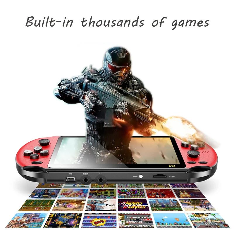 

Консоль игровая Powkiddy X12 pro, 8 ГБ, 32/64/128 бит, HD, цветной ЖК-экран, 3000 + игр, Детская видео, ретро, портативная игровая приставка по телевизору