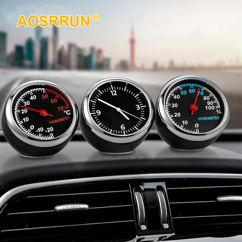 Автомобильные кварцевые часы термометр гигрометр автомобильные аксессуары для