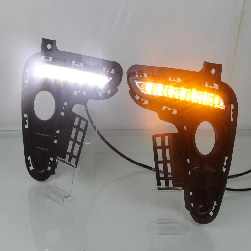 ECAHAYAKU Светодиодный дневной светильник дневные ходовые огни желтый Поворотная