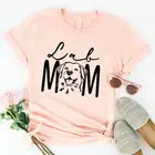 Lab мама ретривера Лабрадора изготовленный на заказ футболка мама персонализированные собаки породы унисекс Графические футболки 100% хлопок с круглым вырезом короткий рукав