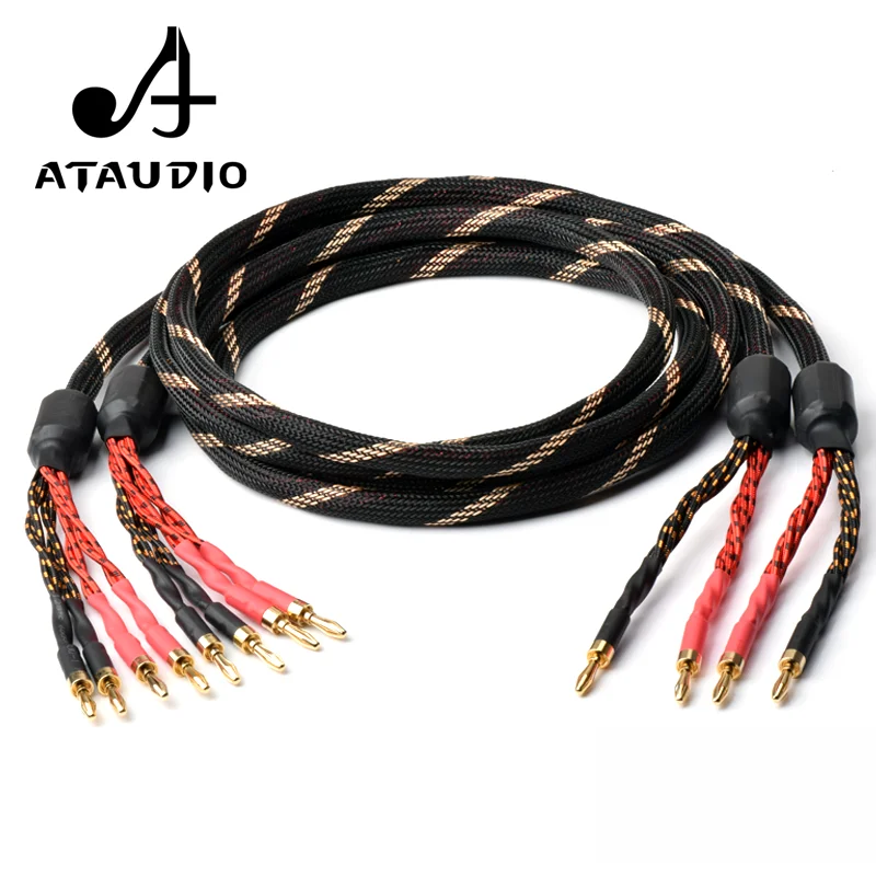Кабель ATAUDIO HIFI для динамика высококачественный провод из чистой меди с 2 вилками