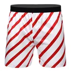 Боксеры мужские в полоску, Классическое нижнее белье, гладкие шелковые атласные шорты-боксеры, свободные шорты для отдыха, одежда на Рождество