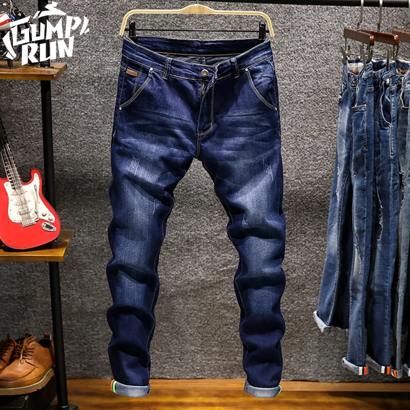 Весна Autu Новинка мужские эластичные хлопковые Стрейчевые джинсовые брюки