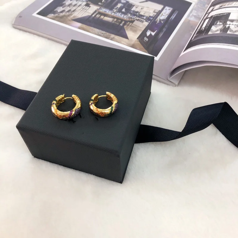 Модный шарм копия 1:1 желтый разноцветный обруч серьги женские роскошные