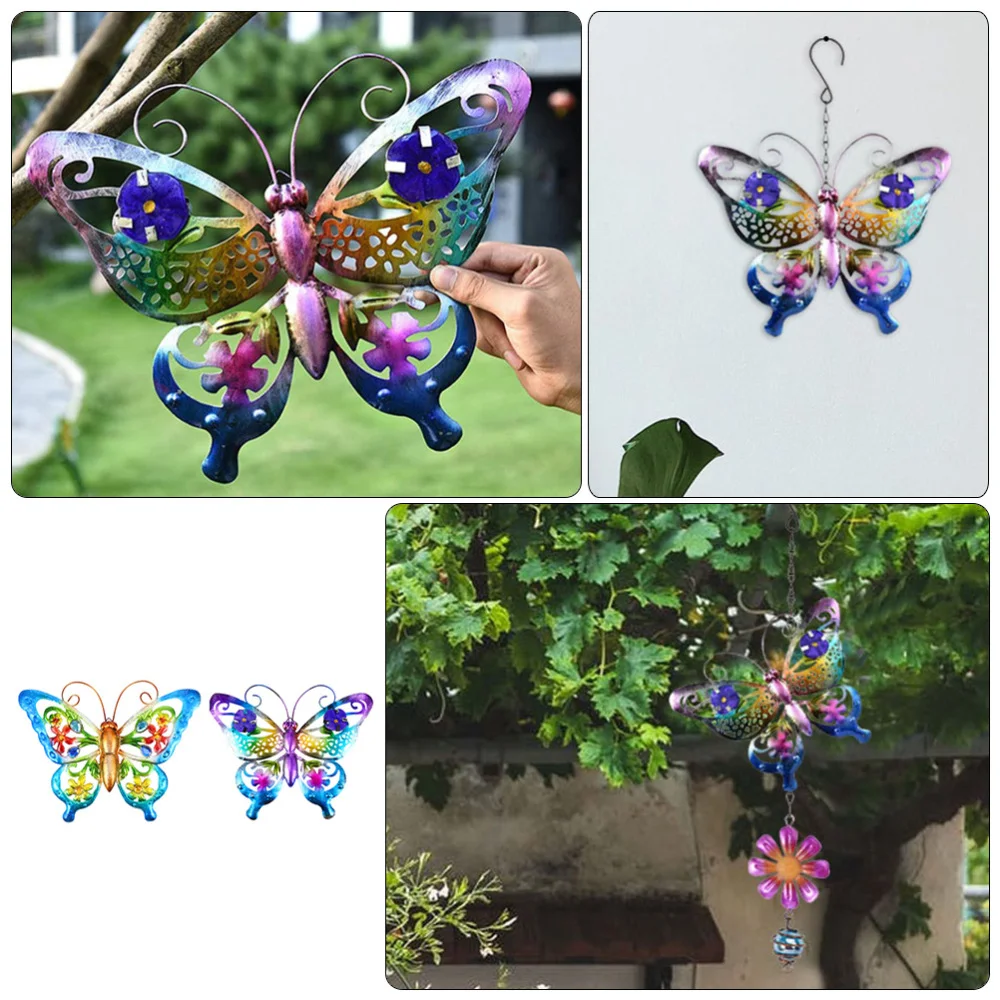 

2Pcs Lovely Butterflies Pendant Wall Art Iron Butterflies Pretty Ornament