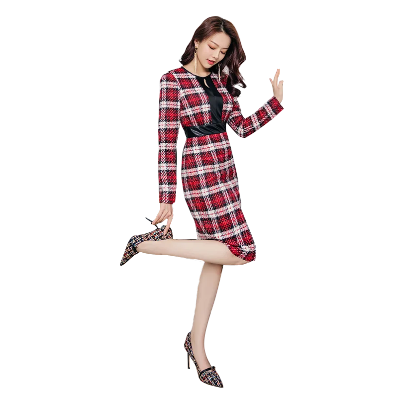 Simplee клетчатое 2019 осеннее Новое Сексуальное Женское высококачественное модное