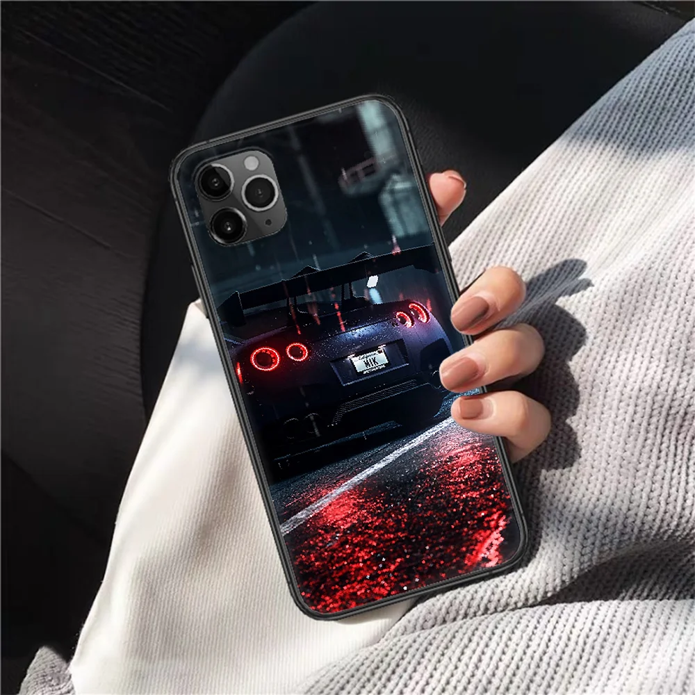 

GTR Super Car Phone Case For Iphone 11 12 Mini PRO XR X XS MAX 6 6s 7 8 Plus 5 5s SE 2020 black Funda 3D Cover Trend Cell