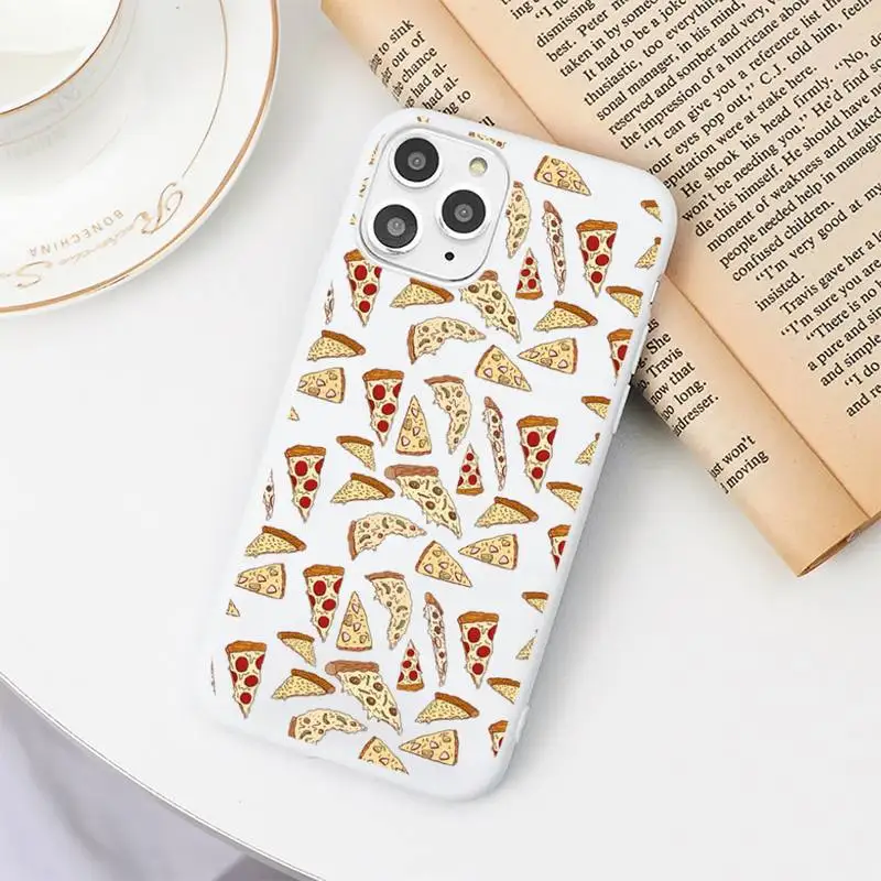 

Delicious food Pizza Phone Case Candy Color for iPhone 6 7 8 11 12 s mini pro X XS XR MAX Plus