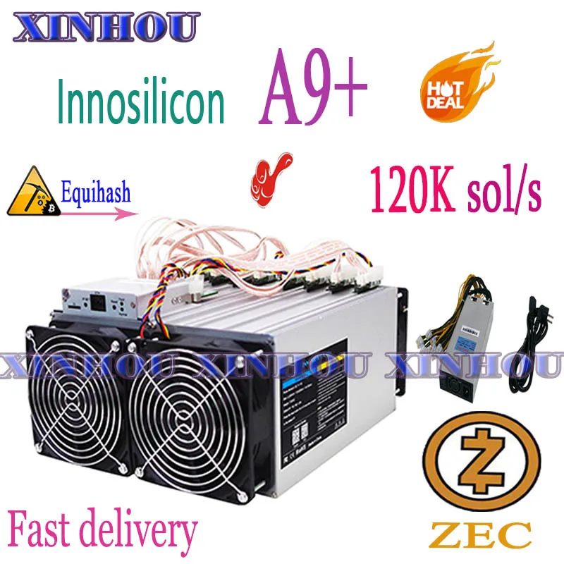 Использованный Innosilicon A9 + ZMaster 120k sol/s с блоком питания Equihash Asic Miner Zcash ZEC BTG Mining лучше