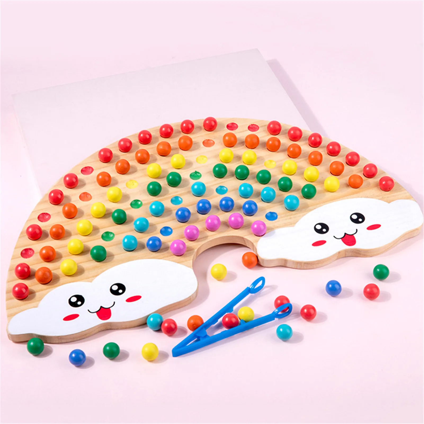 

Rainbow Board Baby Montessori Educational Natural Wooden Toys Color Sorting Sensory Toys Kids Nordic Wood Toys for Children