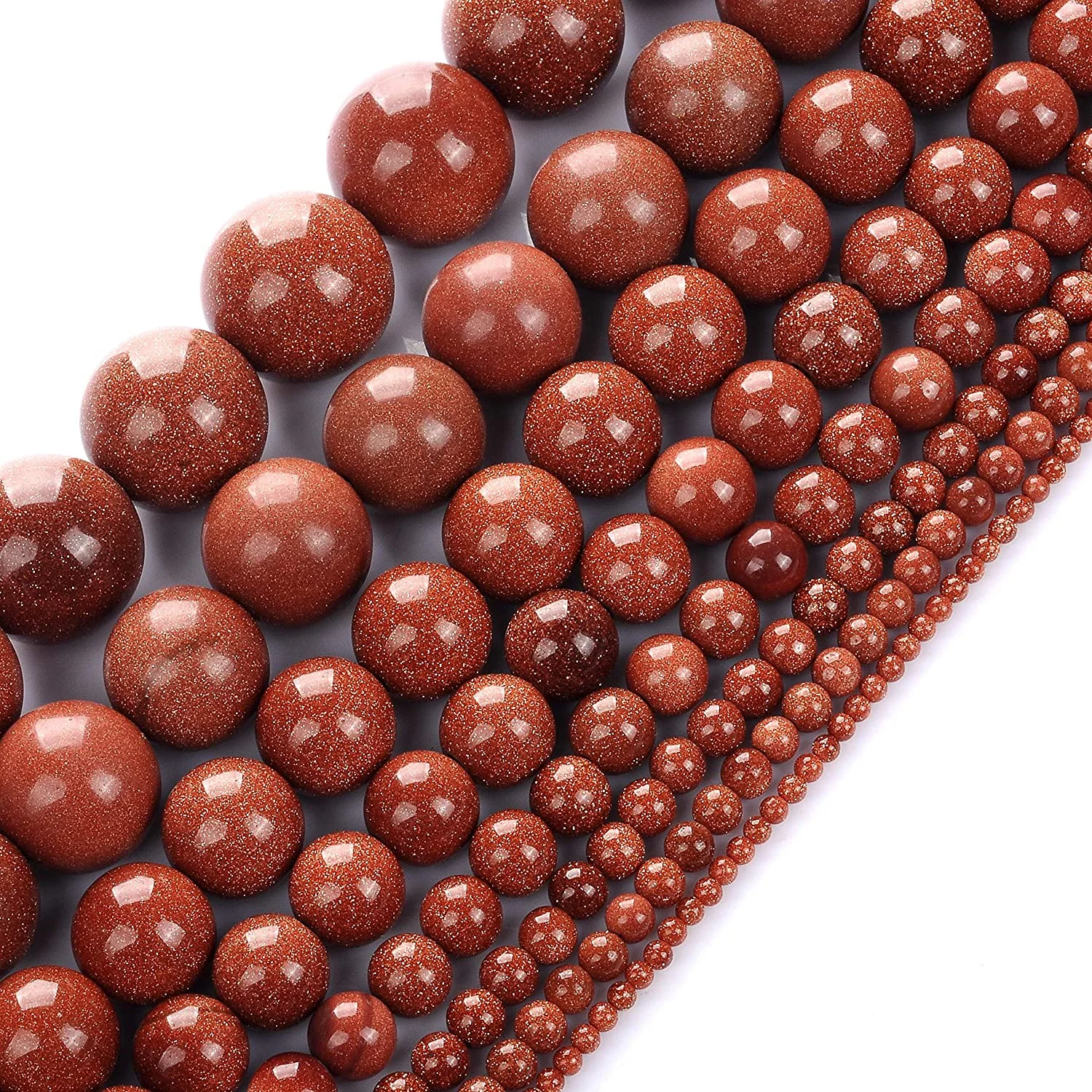 

Natural Golden Sandstone Round Loose Beads DIY Bracelet Earrings Accessories