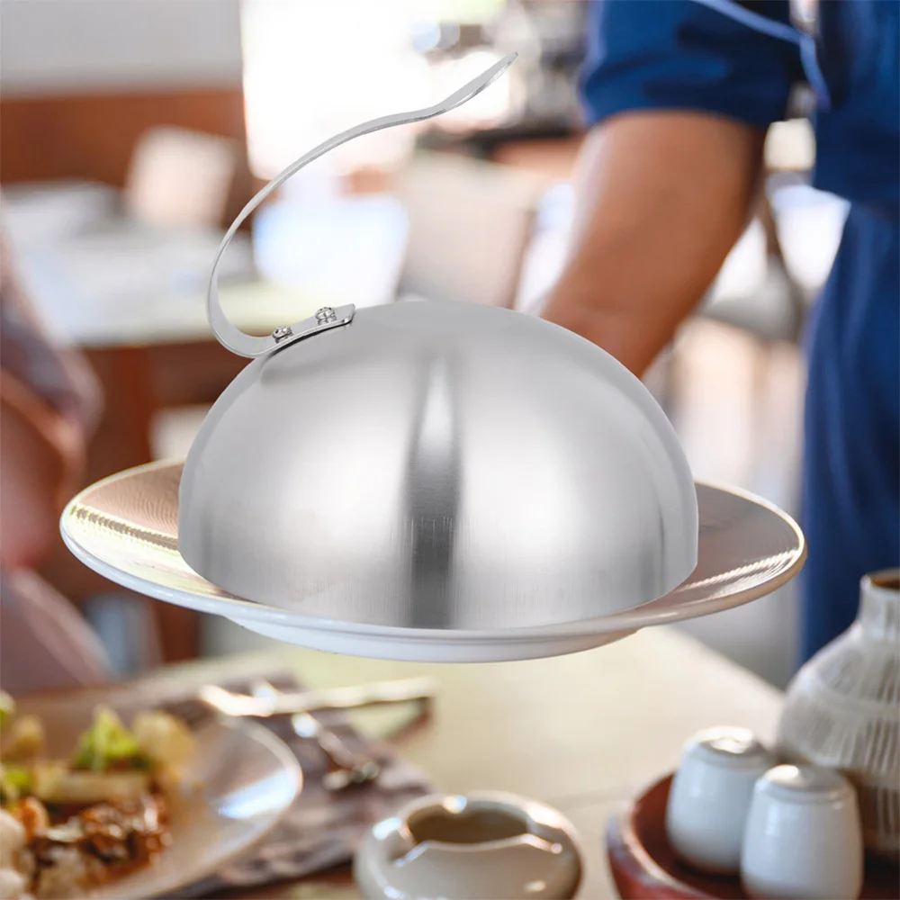 

1pc Stainless Steel Food Protective Hood Steak Lid Dishes Cover Food Cover