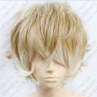 Парик мужской для косплея Сакамаки Шу из аниме Любители дьявольского Аниме, термостойкие короткие светлые волосы с эффектом омбре, с шапочкой