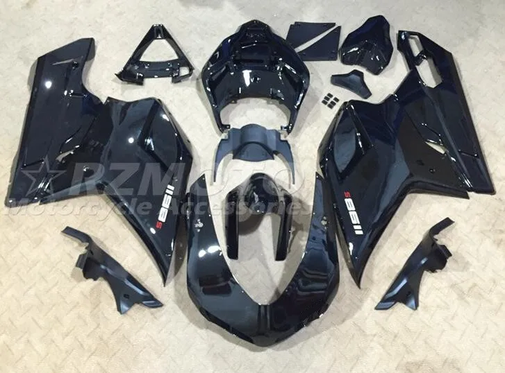 

4 подарка, новинка, комплект обтекателей ABS для Ducati 848 evo 1098 1198 1198s 2007 2008 2009 2010 2011 2012 глянцевый черный