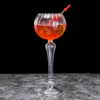 cocktail glass european style tall flower goblet transparent roman column personality bar glass cup 300ml