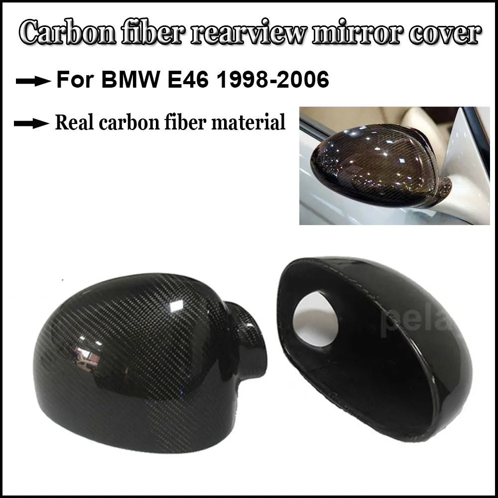 

For BMW E46 1998-2006 Car Styling Carbon Fiber Wing Door Rear View Mirrors Cap E46 M3 Mirror Covers Fashion Carbon Look