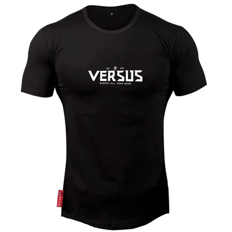 

2021 Summer New Sports gyms T shirt men Fitness Bodybuilding shirt Male cotton short sleeve clothing Brand Running T-shirt men