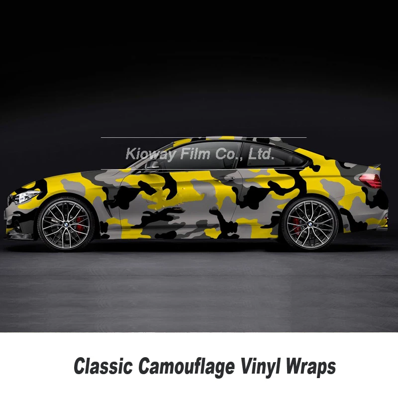 Желтая камуфляжная наклейка бомба виниловая пленка 5/10/18 м Виниловая для слива