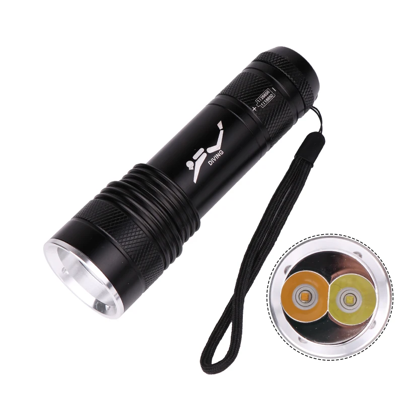 Фонарь для дайвинга XML T6 18650 или 26650 Перезаряжаемый usb светодиодный светильник