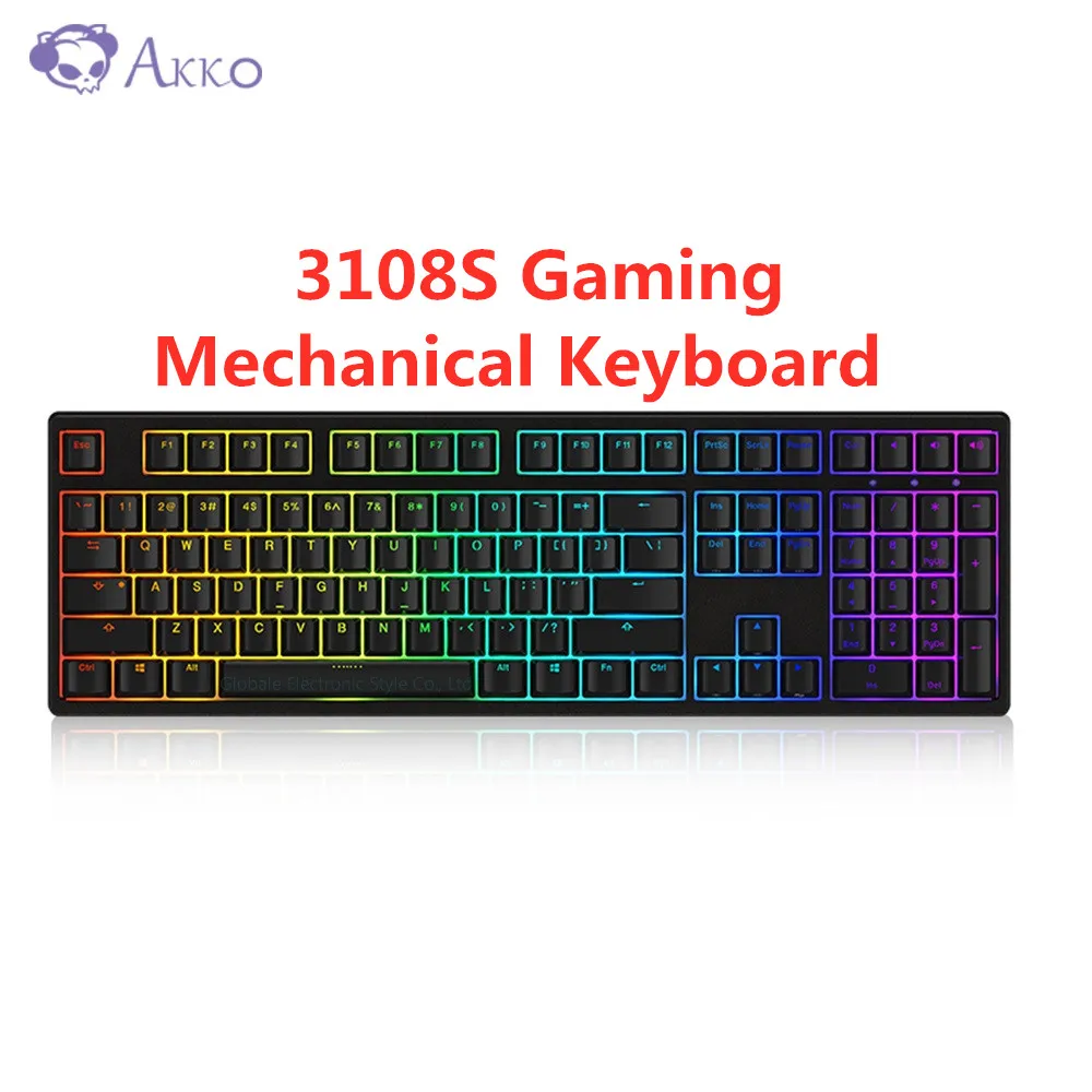 AKKO 3108S RGB подсветка/PBT клавишная крышка/Все клавиши без пика Вишневый