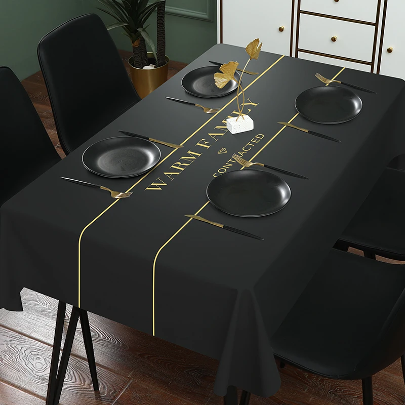 

Europe Coffee Table Cloth Pvc Rectangle Large Wedding White Table Cloth Black Living Room Tischdecke Room Decoration EB50ZB